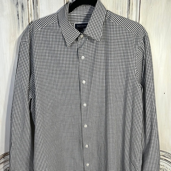 Club Room Men's Black and White Checkered Shirt Slim Fit - Picture 3 of 8